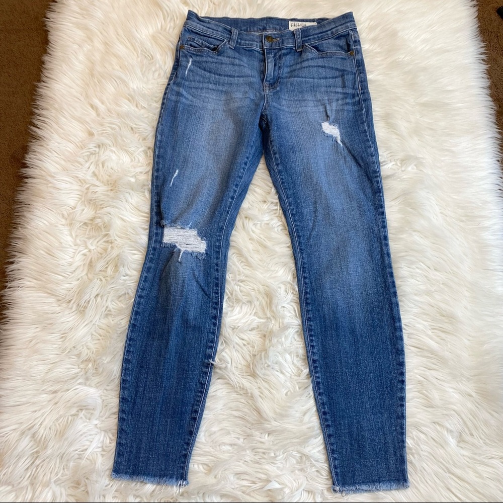Pistola raw hem distressed jeans size 28 final